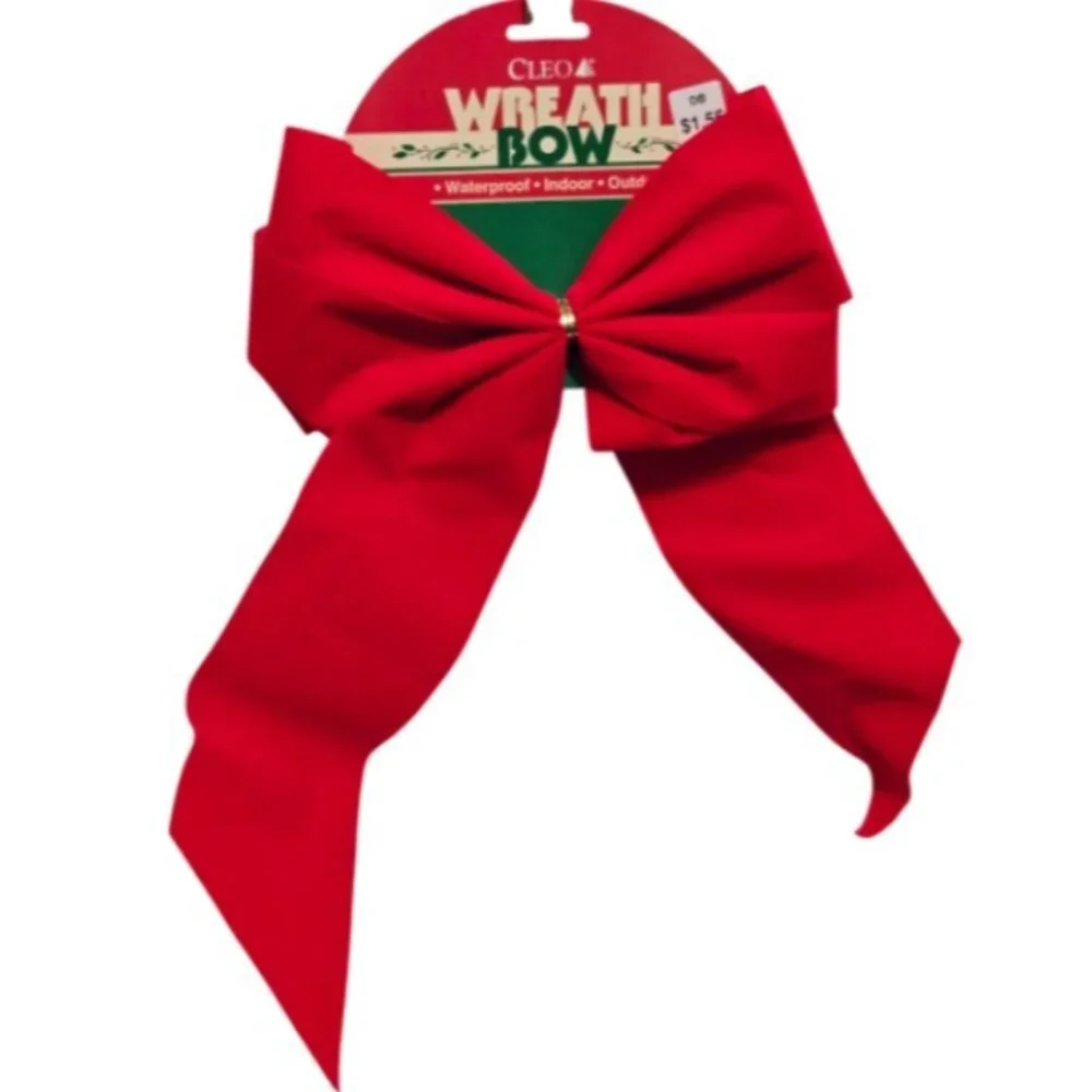 Cleo Vintage Christmas Waterproof Indoor Outdoor Wreath Bow - NWT